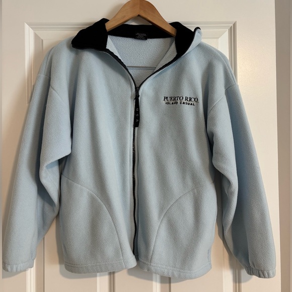 Light Blue Fleece Jacket - Puerto Rico - Picture 1 of 3